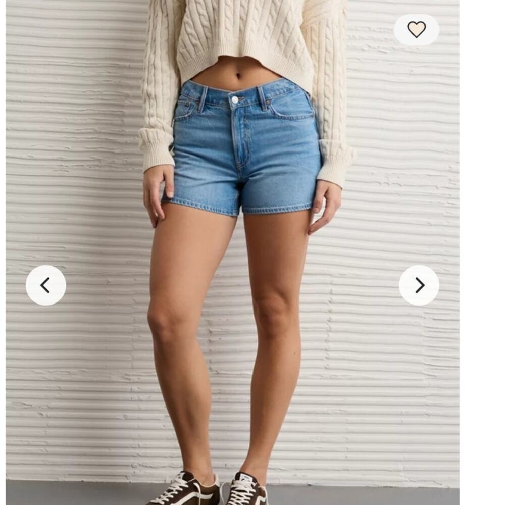 American eagle AE Strigid Super High-Waisted Relaxed Denim Short 0